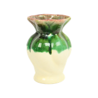 Kleine West Germany Vaas Crème Groen Craquelé Geglazuurd Keramiek 15Cm