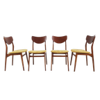 4 Deense Stoelen Teak Fineer Okergeel | Dining Chairs Teak thumbnail 1