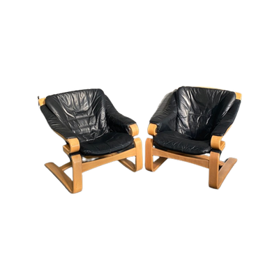 Paar Svend Skipper Lounge Chairs Van Skipper Møbler, Denemarken Jaren 70