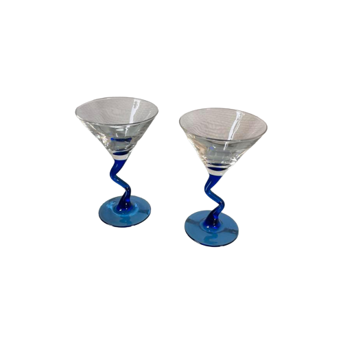 Zigzag Martini Glazen - Memphis Stijl
