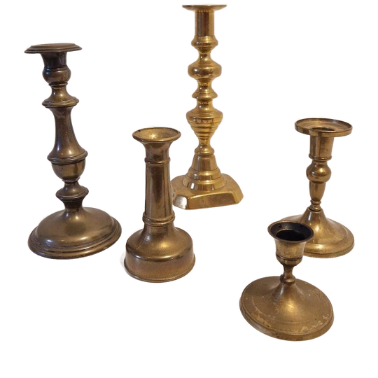 Vintage Kandelaars Set Messing Kandelaars 1
