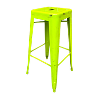 4X Lime Groene Retro Barkruk Metaal