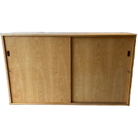 Vintage Mid-century (xl) Schoolkast,schuifdeurkast,dressoir