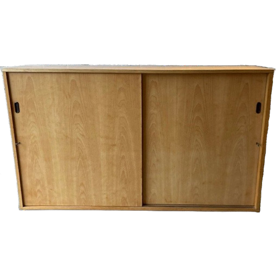Vintage Mid-century (xl) Schoolkast,schuifdeurkast,dressoir 1