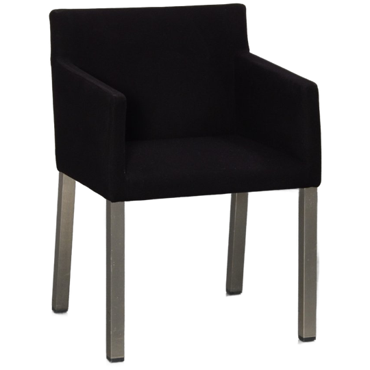 Frontseat Vergaderstoel, Zwart, 4-poot Onderstel 1