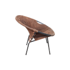 Fauteuil Jaren 50 – Leer – Balloon Chair -(mf44) thumbnail 1