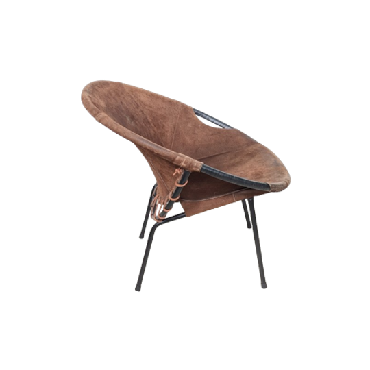 Fauteuil Jaren 50 – Leer – Balloon Chair -(mf44) 1