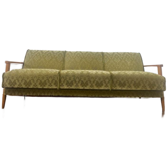 Vintage Groene Slaapbank / Zetel / Canapé 1