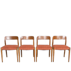 Vintage Eetkamerstoelen- Niels Otto Møller – Model 75 – Jaren 60 thumbnail 1