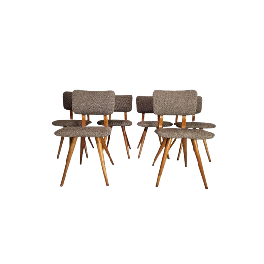 Set Van 6 Mid-century Eetkamerstoelen 1