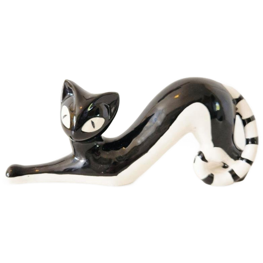 Vintage Beeld Kat Poes Porselein Kunst Beeld Art Design 1