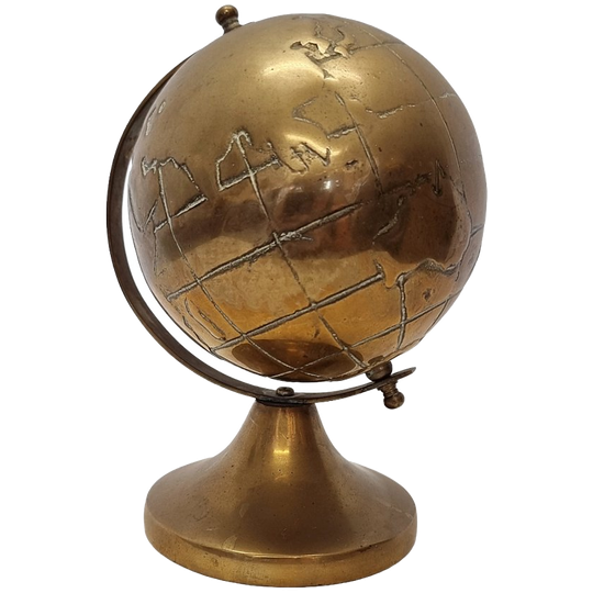 Vintage Maritieme Wereldbol Van Messing 1