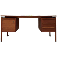 Vintage Teak Houten Bureau