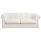 Witte Leren Chesterfield Bank thumbnail 1