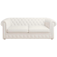 Witte Leren Chesterfield Bank