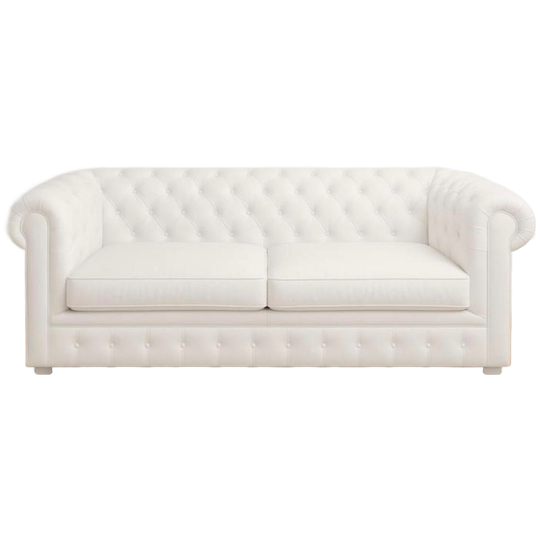 Witte Leren Chesterfield Bank 1