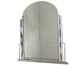 Art Deco Spiegel Met Geslepen Glas In Aluminium Lijst, Jaren 30 thumbnail 1