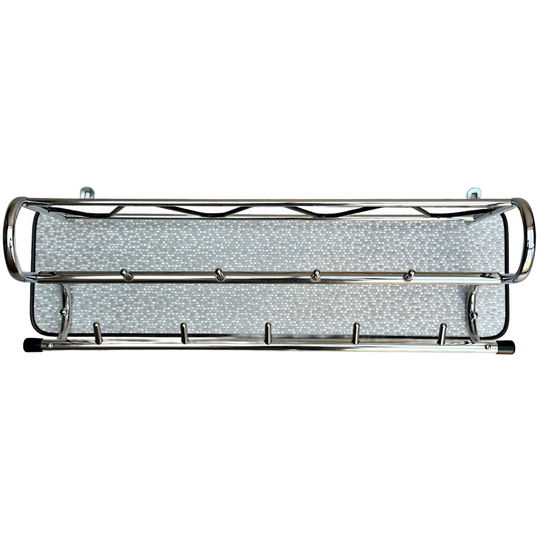 Vintage Wandkapstok Uit De Jaren ‘50 - Grijs Parelmoer Achterwand 1