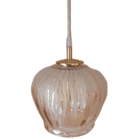 Vintage Hanglamp Amberkleur | Frosted Glas | Jaren 60 Lamp