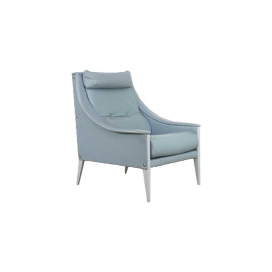 Leather Gio Ponti Lounge Chair Model Dezza For Poltrona Frau 1