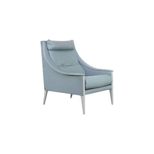 Leather Gio Ponti Lounge Chair Model Dezza For Poltrona Frau
