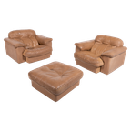 De Sede Ds 101 Brown Leather Lounge Chairs / Fauteuil, 1970’s thumbnail 1