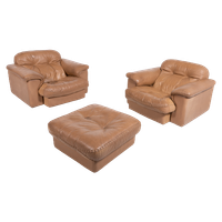 De Sede Ds 101 Brown Leather Lounge Chairs / Fauteuil, 1970’s