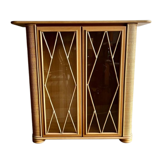 Italiaans Design Vitrinekast Rotan Mid Century Vintage 1