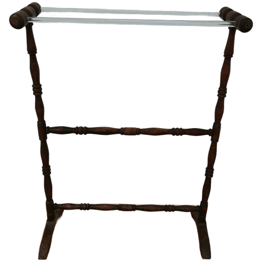 Vintage Antieke Houten Handdoekenrek Badkamer Rek 1