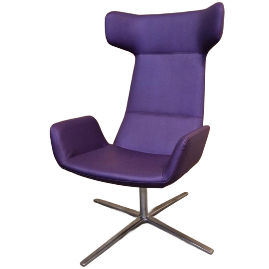 Stijlvolle Strakke Lexi Lounge Paarse Draaifauteuil 1