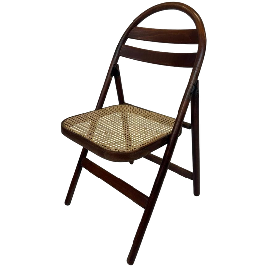 Vintage Klapstoel Jaren 60 Webbing Thonet Stijl Design 1