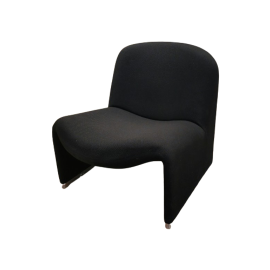 Vintage Giancarlo Piretti Alky Fauteuil Stoel Zwart 1