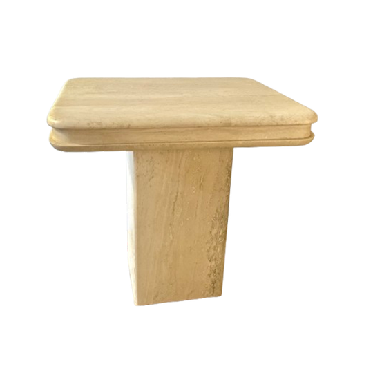 Luxe Vintage Travertin Bijzettafel 1