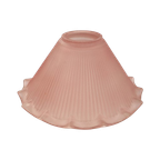 Vintage Glazen Lampenkap Ribbels Roze thumbnail 1