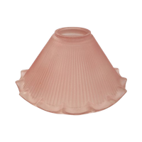 Vintage Glazen Lampenkap Ribbels Roze