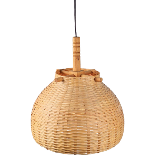 Vintage Rotan Pine Hanglamp Scandinavisch ’60 Japandi Lamp