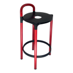 Anna Castelli - Kartell - Bar Stool, Model Polo - Red And Black Edition thumbnail 1