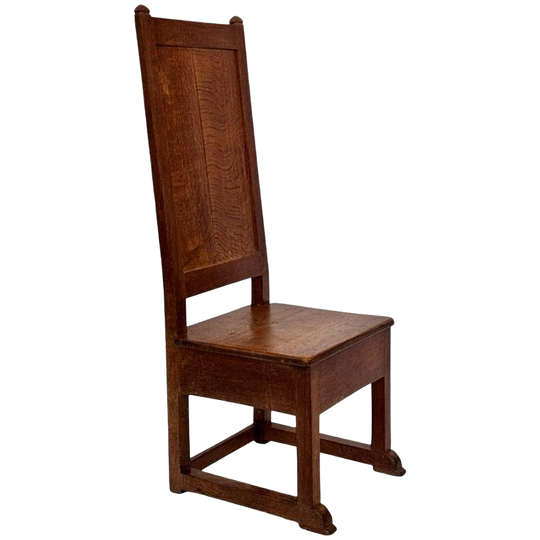 Art Deco High Back Chair In Eiken Minimalist Design 1
