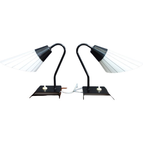 Set Black And White Desk Lamps 1960S