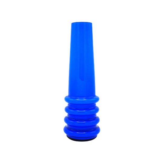 Vintage Blauw Geribbeld Glas Vaas | Kerst 1
