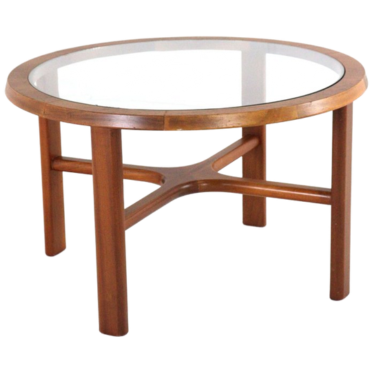 G-Plan Ronde Salontafel Met Glas Vintage 1