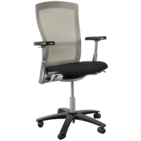 Knoll Life H05 Bureaustoel, Zwart, Grijs Mesh, 1D Armleggers, Nieuwe Armpad