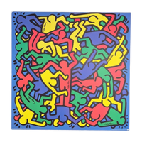 Xl Vintage Keith Haring ’86 Art Poster Ikea 2004 Rare