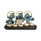 Xl Big Wooden Funky Music Smurfs Wall Sculpture Board thumbnail 1