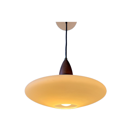 Melkglas Hanglamp - Philips Style Light Armatuur - Louis Kalff - Opaline Glass Lamp 1