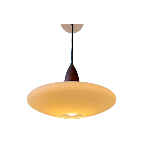 Melkglas Hanglamp - Philips Style Light Armatuur - Louis Kalff - Opaline Glass Lamp