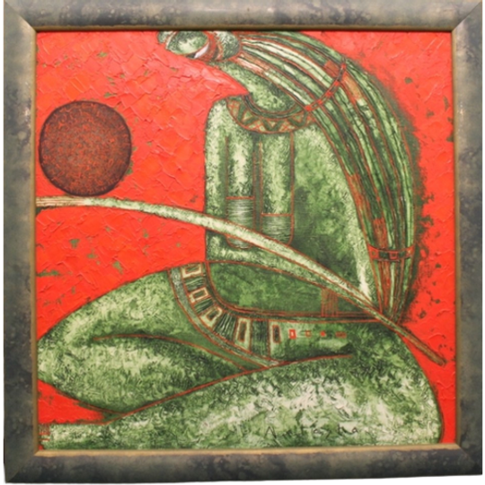 Moderne Schilderkunst. Het Derde Schilderij In De Serie "mayan Spirits". 1