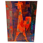 Vintage Druk Wolfgang Reuther Jaren 60 / 70 Schilderij thumbnail 1
