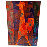 Vintage Druk Wolfgang Reuther Jaren 60 / 70 Schilderij