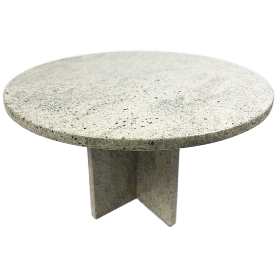 70's Vintage Salontafel In Wit Graniet 1